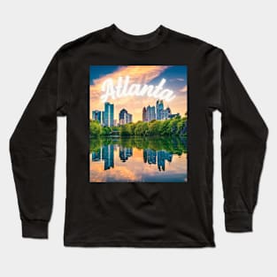 Atlanta Georgia City Skyline Long Sleeve T-Shirt